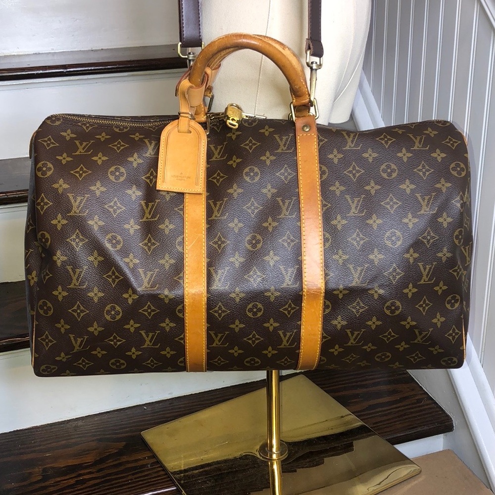 LOUIS VUITTON LV50 Keepall Monogram Canvas Tote Travel Duffle Bag LV 50 SP0992 - Picture 1 of 17